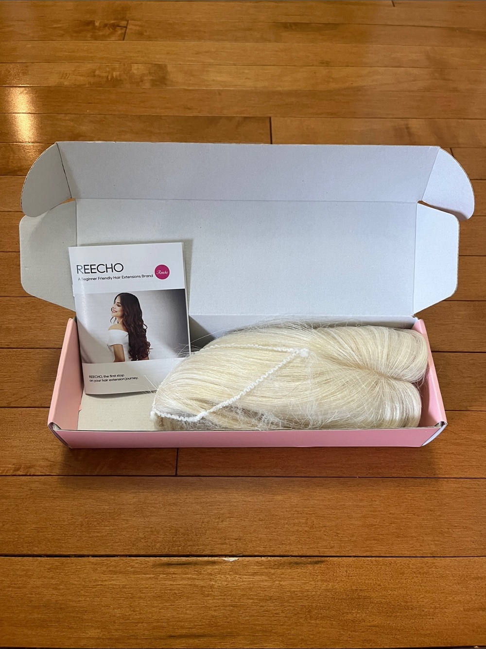 REECHO Platinum Blonde (white) Clip-In Hair Topper - human hair